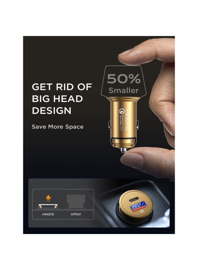 Ainope USB C Car Charger 48W Super Mini All Metal Fast USB Car Charger Adapter Dual Port PD&QC 3.0 - Image 2