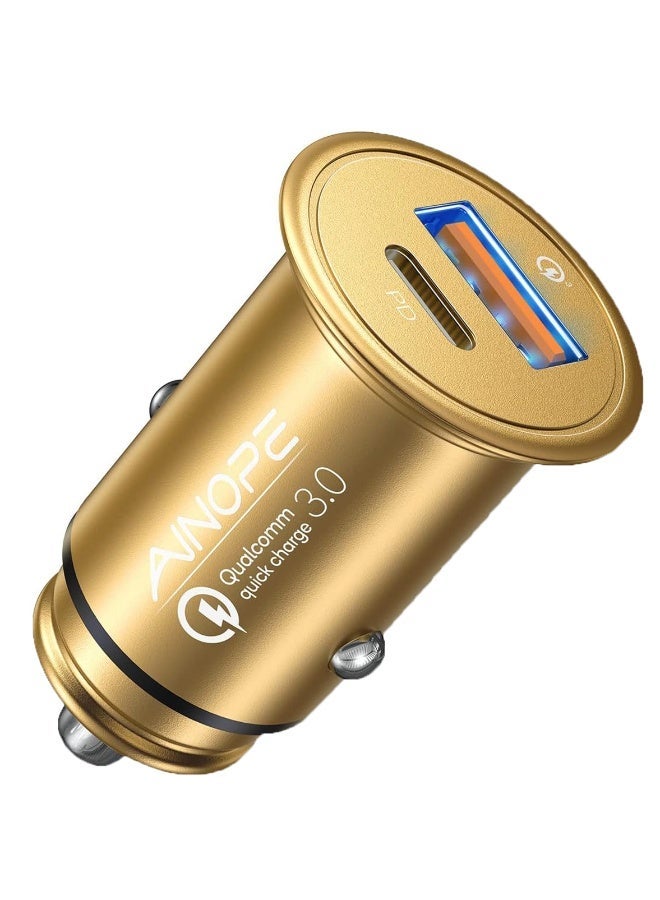 Ainope USB C Car Charger 48W Super Mini All Metal Fast USB Car Charger Adapter Dual Port PD&QC 3.0 - Image 1
