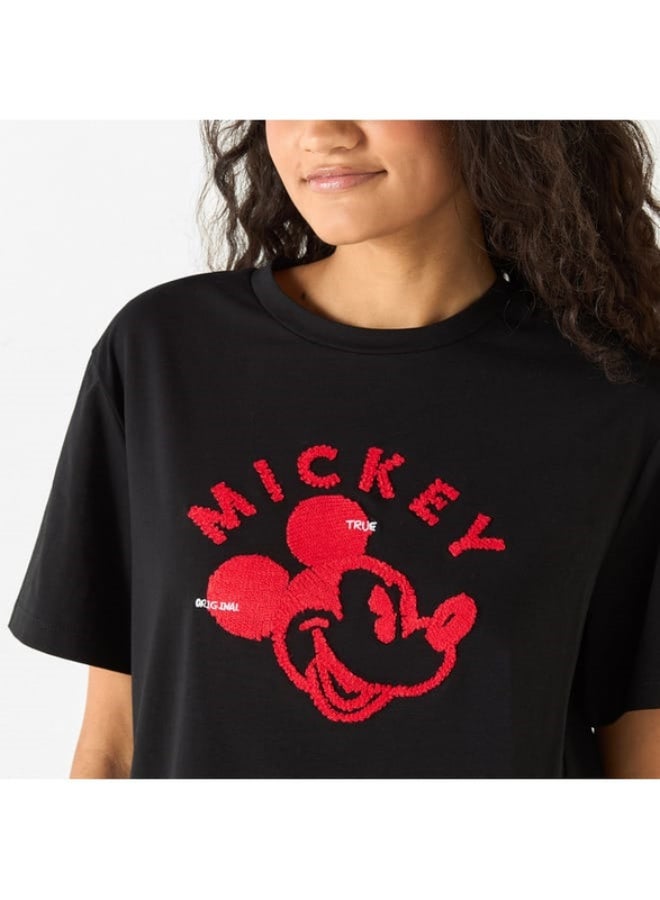SP Characters Mickey Mouse Detail Crew Neck T-shirt with Short Sleeves  - Image 4