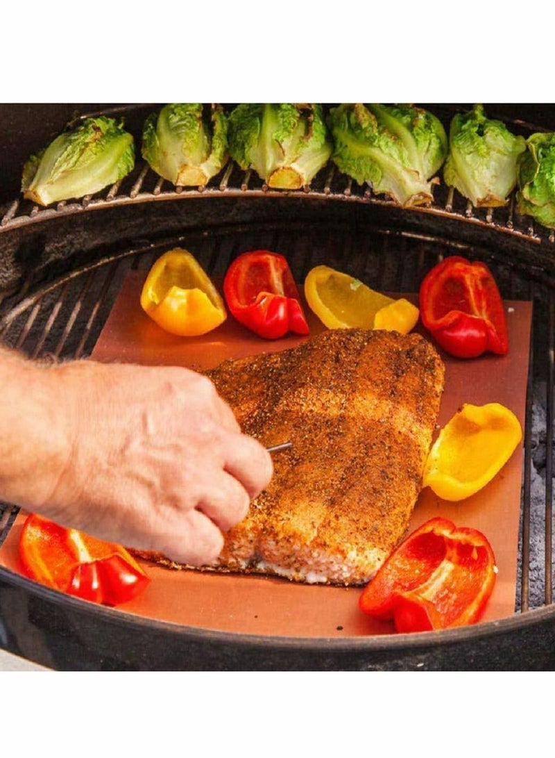 KASTWAVE Grill Mat Heavy Duty Magic BBQ Grill Mats Non Stick Reusable and Easy to Clean Barbecue Grilling Accessories for Gas Electric and Charcoal Grilling Certificated Indoor Outdoor BBQ 5PCS  - Image 3
