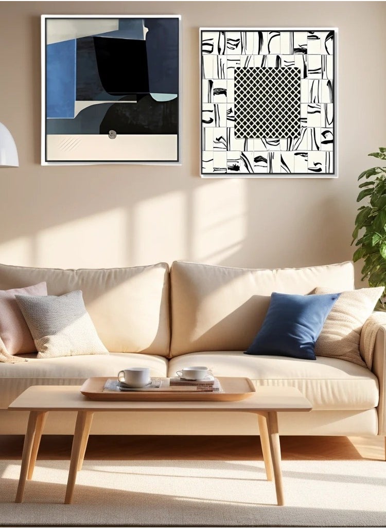 Neo Front Modern Leather Art with 3D Texture, Hand-Woven Detail, and Metal Buckle in Aluminum Frame - 80*80 cm LTY-24030282AB  - Image 5