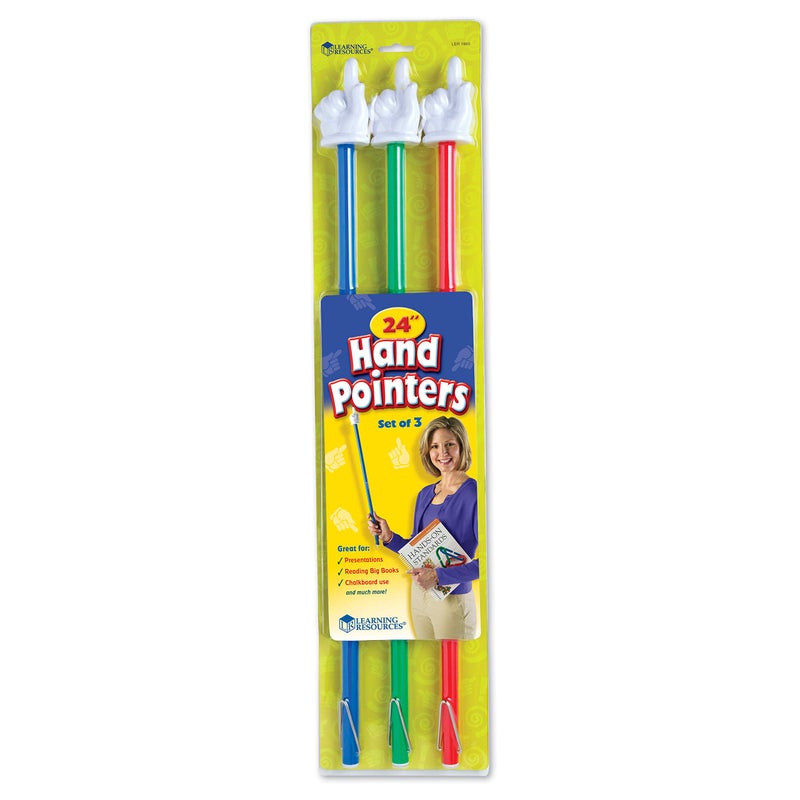 Learning Resources 24-Inch Hand Pointers, Whiteboards, Presentation, Classroom Accessories, Teacher Aids, Set of 3, Grades PreK+, Ages 3+, Multi-color (LER1960) - Image 5