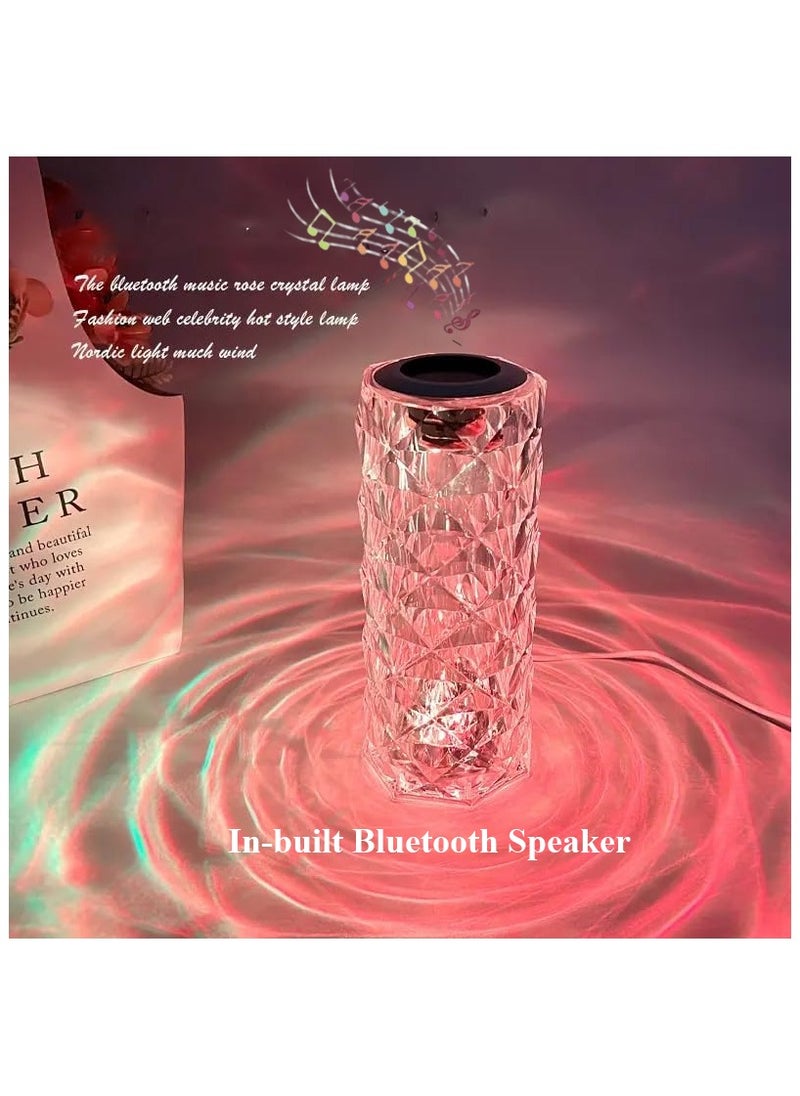 FEND FEND Multicolor Rose Diamond Decoration Table Lamp with in Built Bluetooth Speaker with Remote Control 16 Dimmable Color Changing Creative Romantic Rose Acrylic LED Light for Bedroom Living Room Kids Room Office and Restaurant  - Image 2