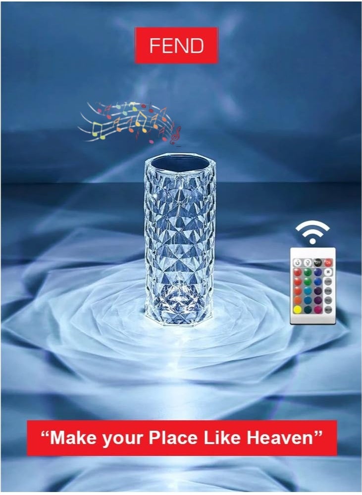 FEND FEND Multicolor Rose Diamond Decoration Table Lamp with in Built Bluetooth Speaker with Remote Control 16 Dimmable Color Changing Creative Romantic Rose Acrylic LED Light for Bedroom Living Room Kids Room Office and Restaurant  - Image 4