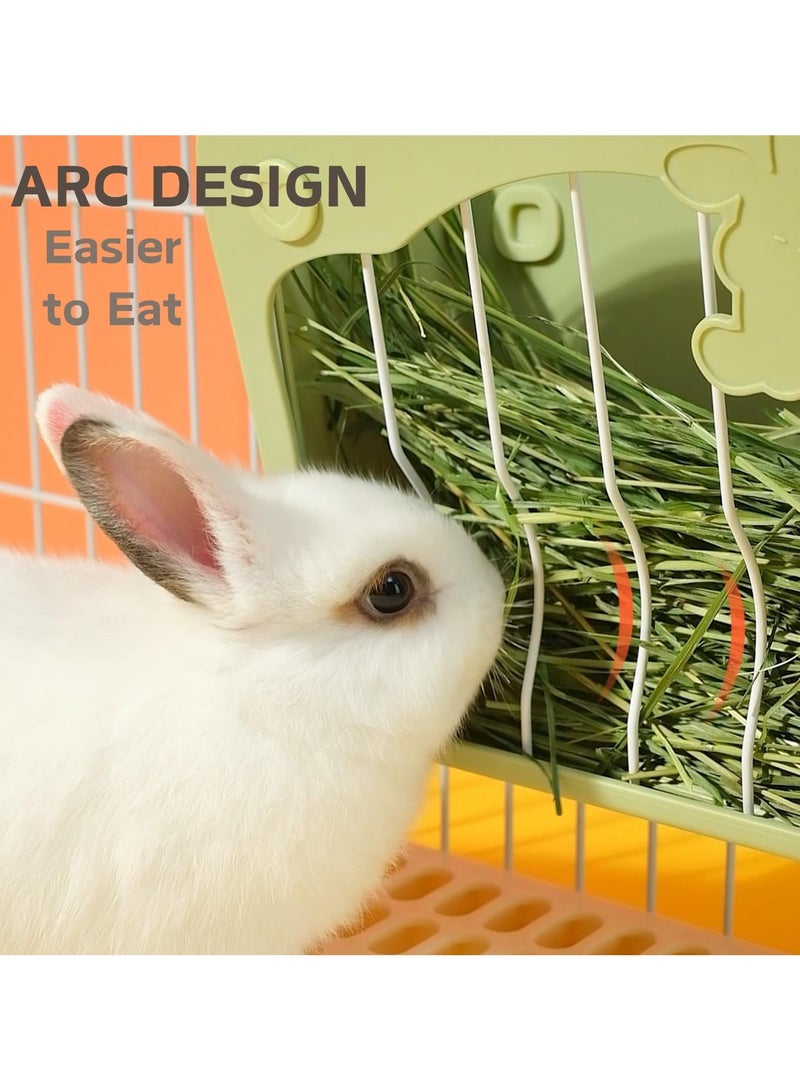 Rabbit Hay Feeder Hanging Feeding Hay Rack for Small Animals Rabbit/ Dwarf Rabbit/ Hamster (Green) - Image 2