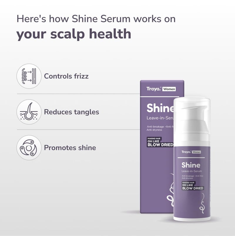 Traya Traya Shine Leavein Serum AntiFrizz Hair Serum for Dull Dry and Damaged Hair Antibreakage Formula for Hair Protection ParabenFree 50 ml - Image 3