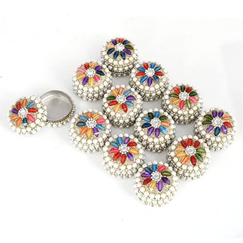 Craftam Aluminum Sindoor Daani, Kumkum Box Bharani Wedding Return Gifts - Set of 12 - Image 2