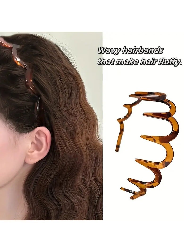 Goolsky [Popular Choice] Elegant Women's Wavy Hairband - Versatile Lace Fluffy Headband with Fixed Teeth for Washing Face, Sweet Style, Cute Hair Accessories  - Image 3