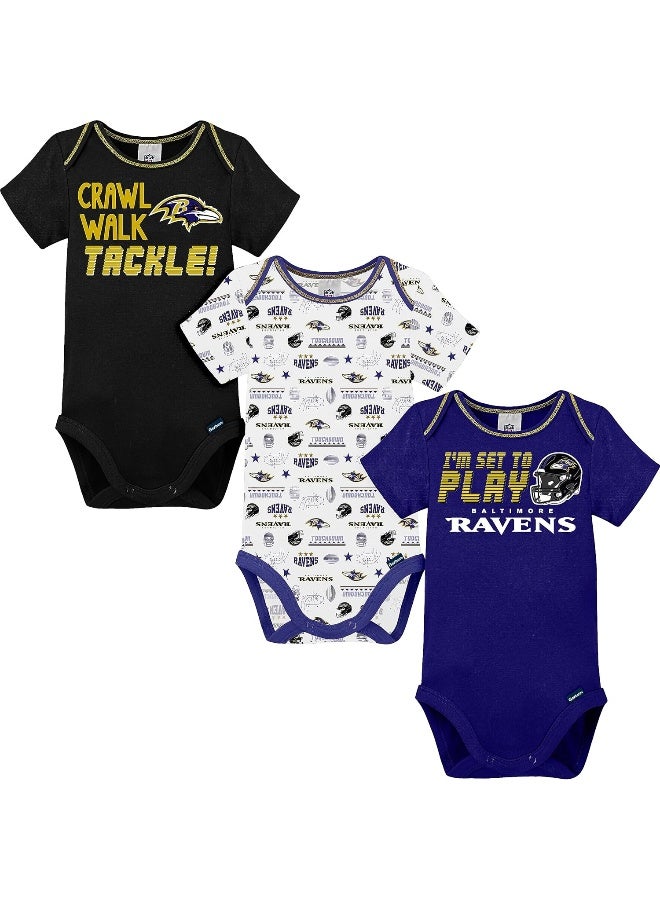 Gerber NFL Baby Boys 3 Pack Short Sleeve Bodysuit  - Image 1