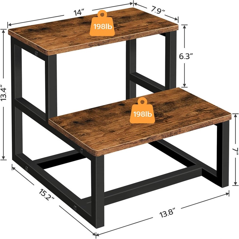 HOOBRO Step Stools for Kids, Kids Potty Training Wooden Stool, Bed Steps,Foot Stool, for Bathroom, Kitchen, Bedroom, Sturdy and Stable, Rustic Brown EBF12JD01 - Image 4