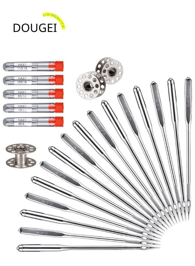 DOUGEI Sewing Machine Needles, 50 PCS Universal Sewing Machine Needle, Compatible with Singer, Brother, Janome, Varmax, Sizes HAX1 65/9, 75/11, 90/14, 100/16, 110/18 (50 - Image 1