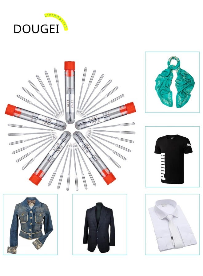 DOUGEI Sewing Machine Needles, 50 PCS Universal Sewing Machine Needle, Compatible with Singer, Brother, Janome, Varmax, Sizes HAX1 65/9, 75/11, 90/14, 100/16, 110/18 (50 - Image 4