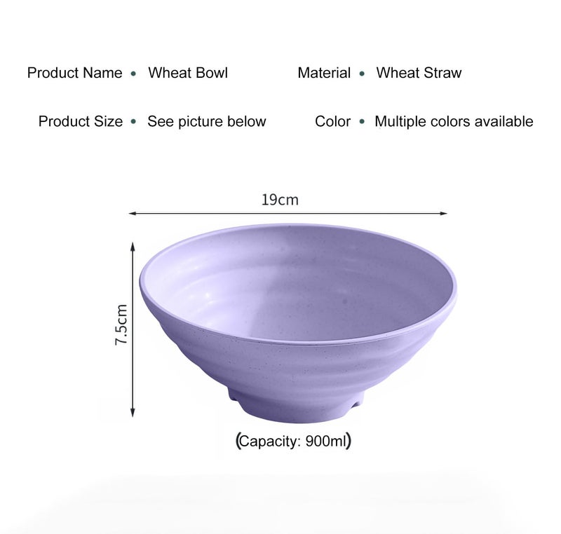 Oicia Wheat Straw Deep Bowl Set of 2, 900ml Large Unbreakable Ramen Noodle Soup Bowls, Eco-Friendly BPA Free Microwave & Dishwasher Safe Lightweight Chip Resistant Salad Cereal Bowls - Image 2