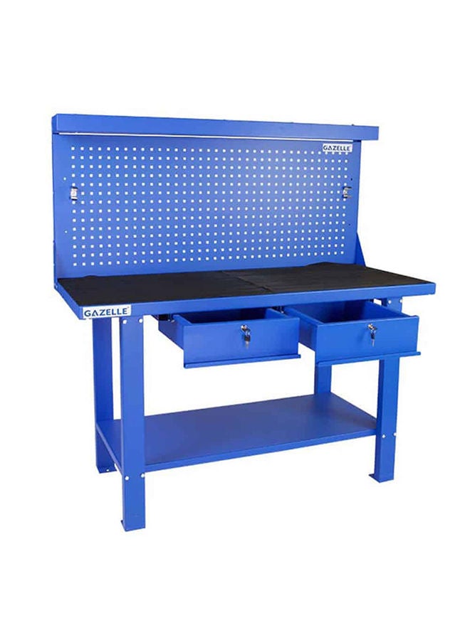 Gazelle 59 Inch Steel Workbench With Pegboard And Drawers