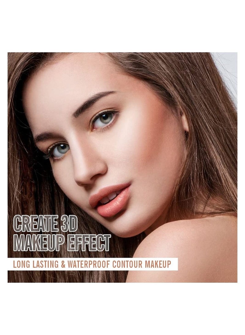 SYOSI عصا كونتور كريمية مزدوجة اللون، عصا برونزر للتظليل والكونتور، مجموعة عيدان كونتور طويلة الأمد ومقاومة للماء لمكياج الوجه ذو البشرة الفاتحة - Image 5