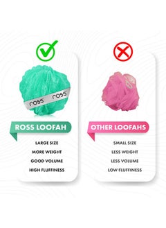 ROSS ross Large Bath Loofah Sponge Scrubber Exfoliator for High Lather Cleansing (Orange and Aqua)  - Image 2