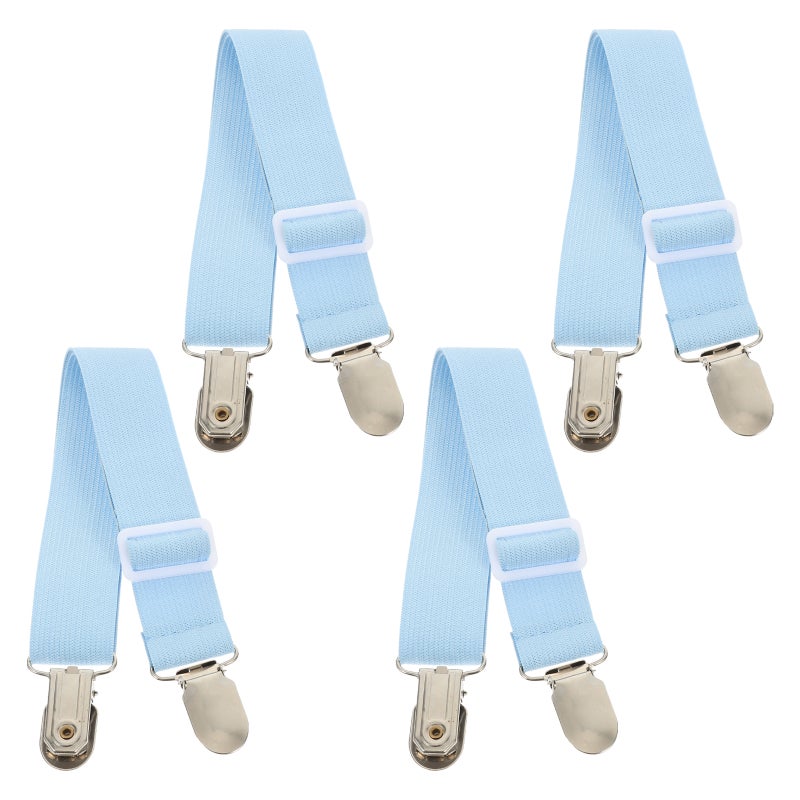 4pcs Elastic Bed Sheet Fasteners Adjustable Fitted Sheet Straps Clips Sheet Straps - Image 1