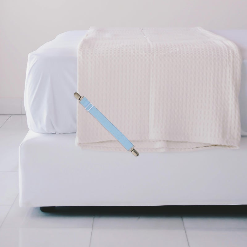 4pcs Elastic Bed Sheet Fasteners Adjustable Fitted Sheet Straps Clips Sheet Straps - Image 3
