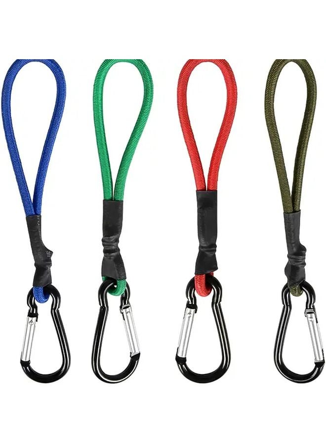 Black 8pcs Elastic Cord with Snap Hooks Durable Stretch Tent Rope for Outdoor Camping - Image 2