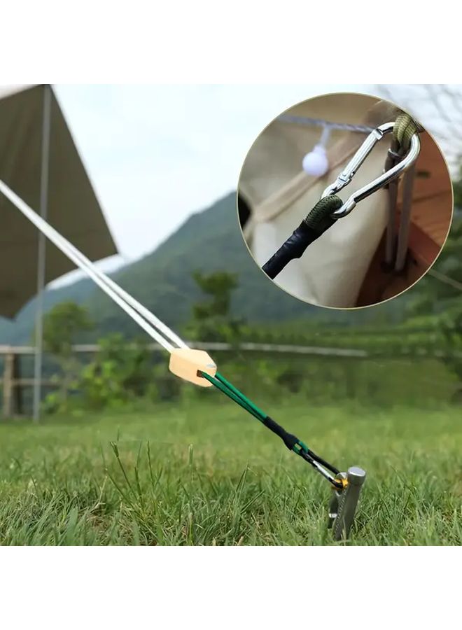 Black 8pcs Elastic Cord with Snap Hooks Durable Stretch Tent Rope for Outdoor Camping - Image 3