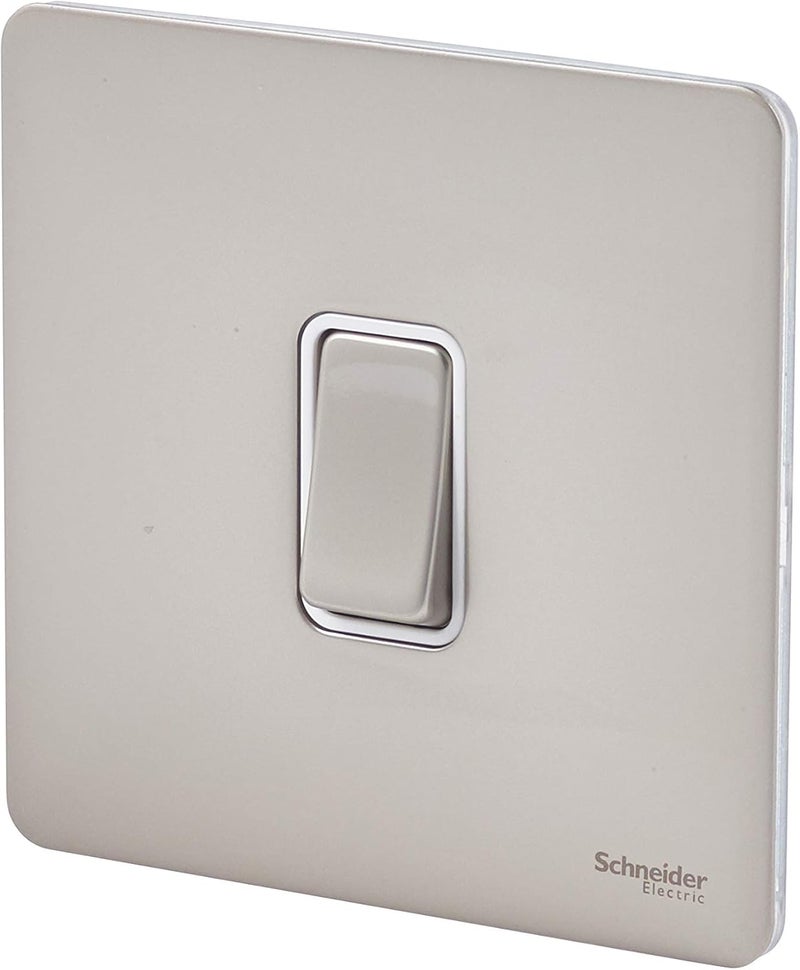 Schneider Electric Ultimate Screwless Rocker Switch - Pearl Nickel - Image 2