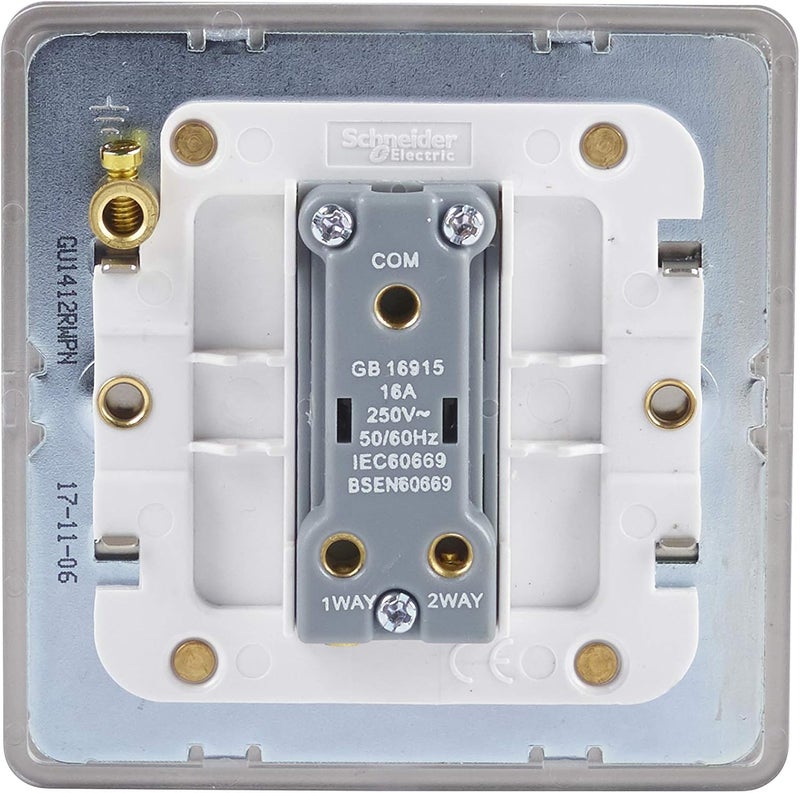 Schneider Electric Ultimate Screwless Rocker Switch - Pearl Nickel - Image 4