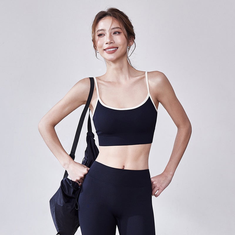 Girl Sling With Chest Pad Sports Underwear Women'S One-Piece Yoga Beauty Back Wearing Fitness Bra - Image 1