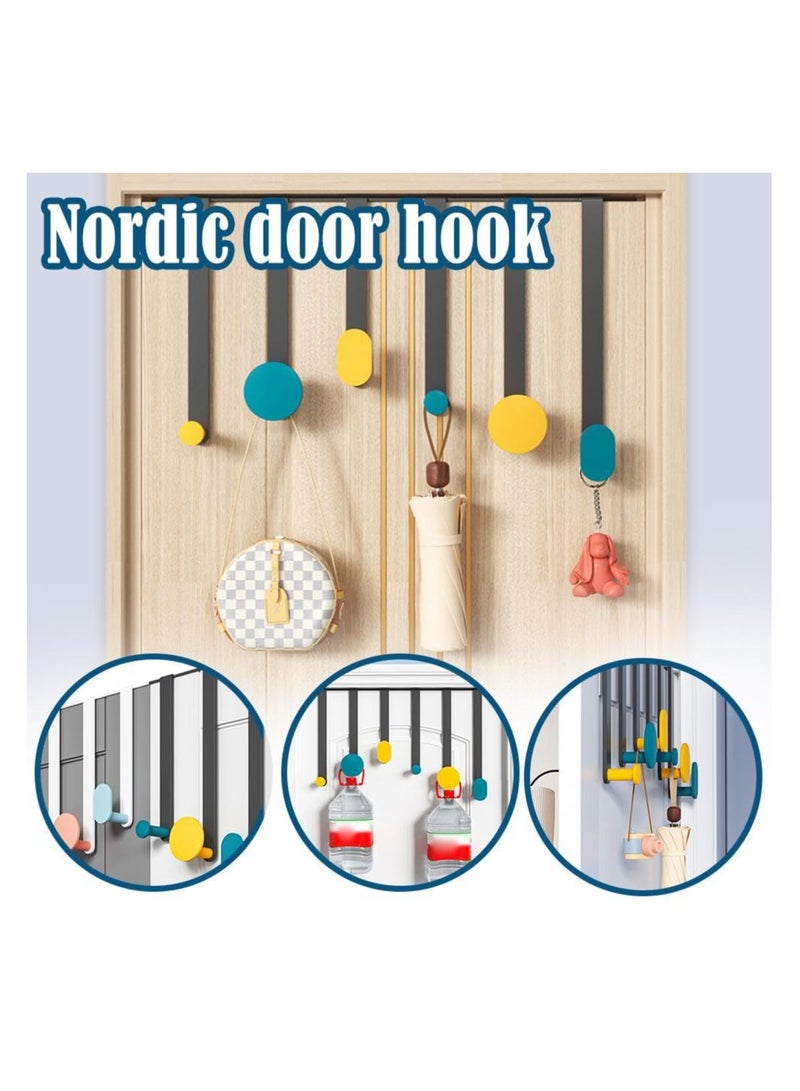 SYOSI Over The Door Hooks, Door Hanger Hooks for Hanging, Over The Door Towel Racks, Heavy Duty Organizer for Living Room, Bathroom, Bedroom, Kitchen Hanging Clothes, Towels, Hats, Coats, Bags  - Image 2