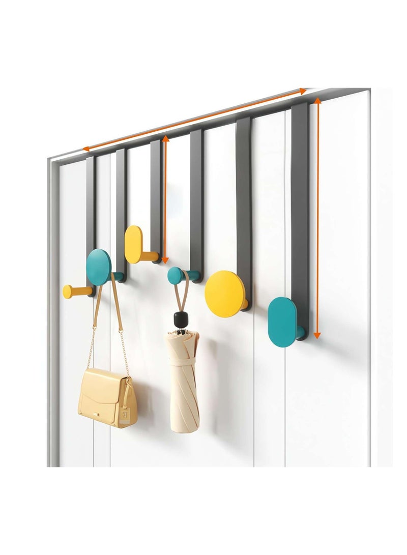 SYOSI Over The Door Hooks, Door Hanger Hooks for Hanging, Over The Door Towel Racks, Heavy Duty Organizer for Living Room, Bathroom, Bedroom, Kitchen Hanging Clothes, Towels, Hats, Coats, Bags  - Image 1