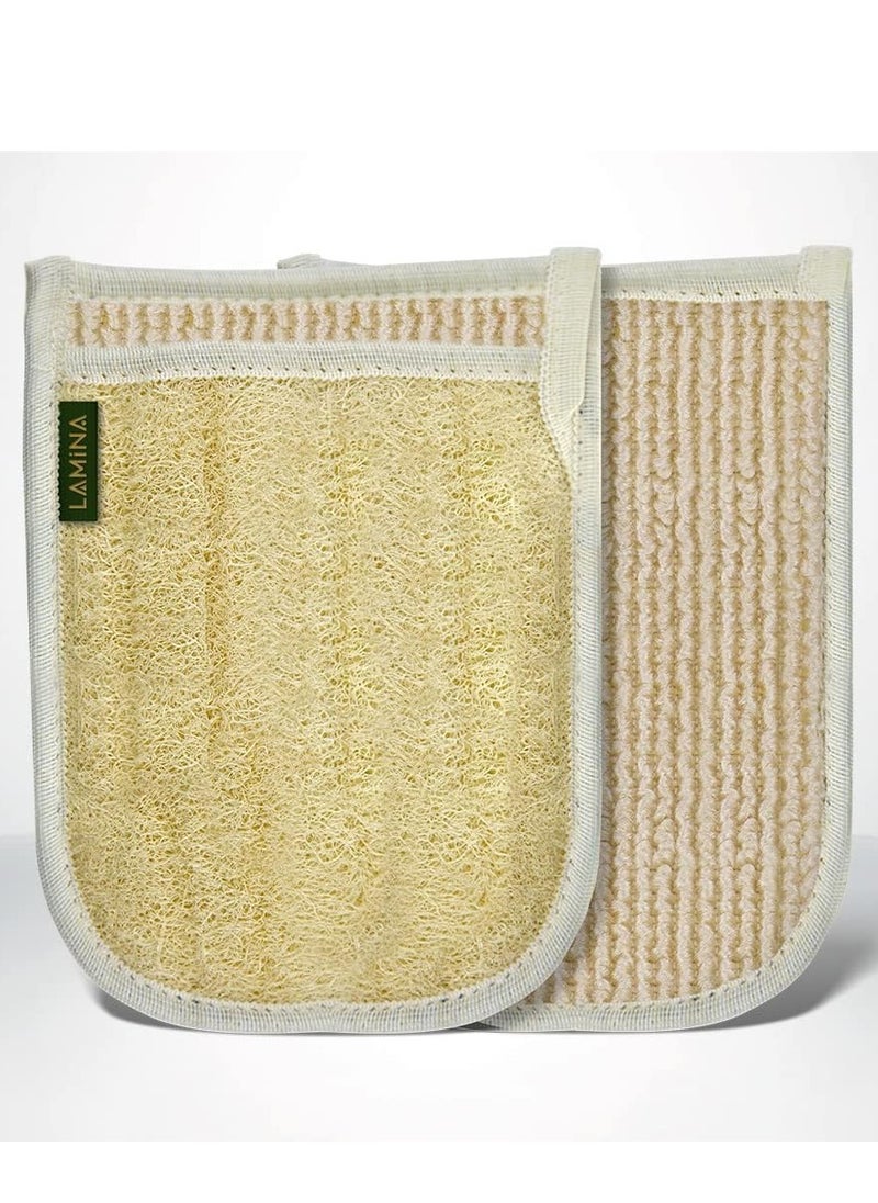 Lamina Sponge Glove: The perfect solution for a refreshing shower session, combining effectiveness and comfort to give you soft and clean skin with high-quality natural cleansing pads.