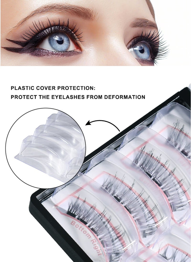 ميرتينج رموش مغناطيسية بمظهر طبيعي، 12 قطعة، رموش ثلاثية الأبعاد قابلة لإعادة الاستخدام ومقاومة للماء ومتينة مع ملقط، رموش بدون محدد عيون، لا حاجة إلى غراء - Image 5