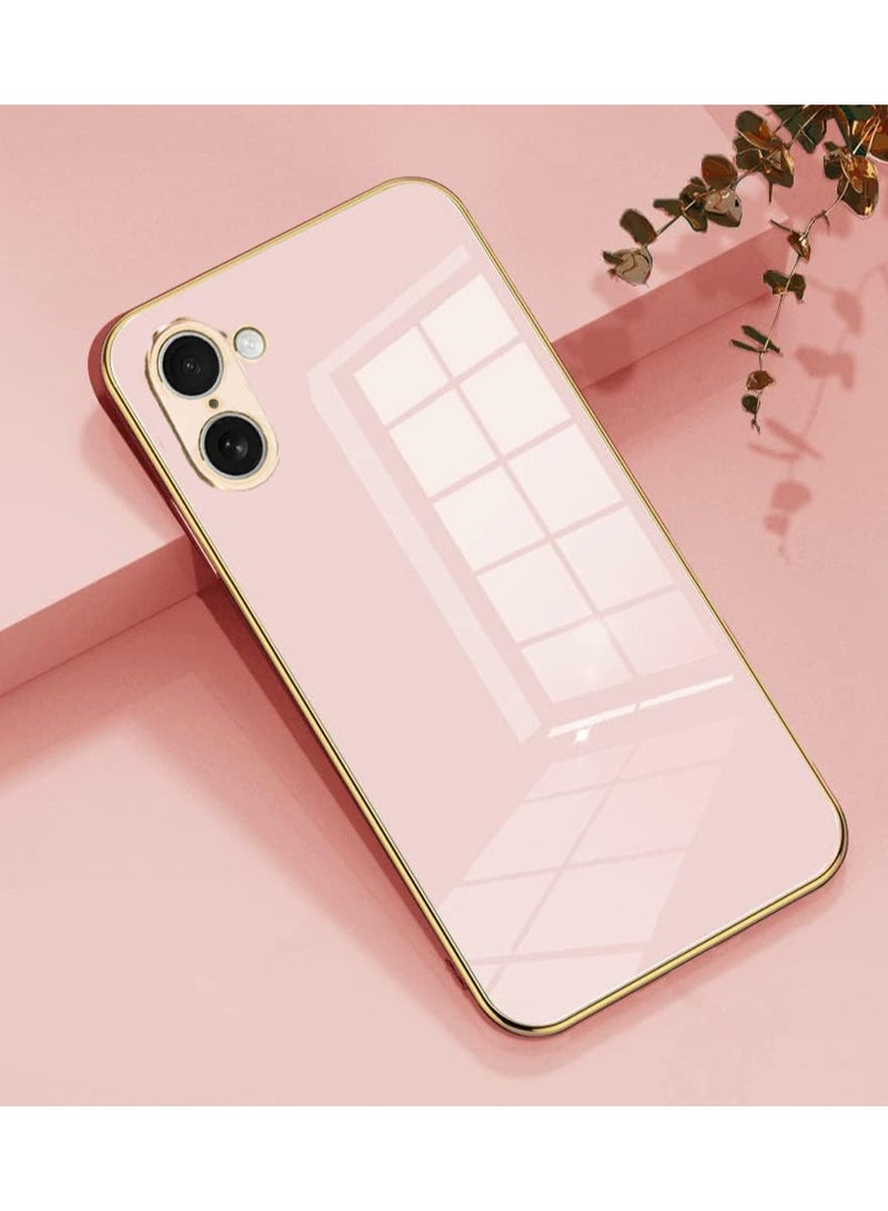 Compatible with Oneplus Nord CE5 cover, smooth veneer gold plated chrome,Pink Thin and smooth shock-proof full protection Oneplus Nord CE5 case -Pink - Image 2