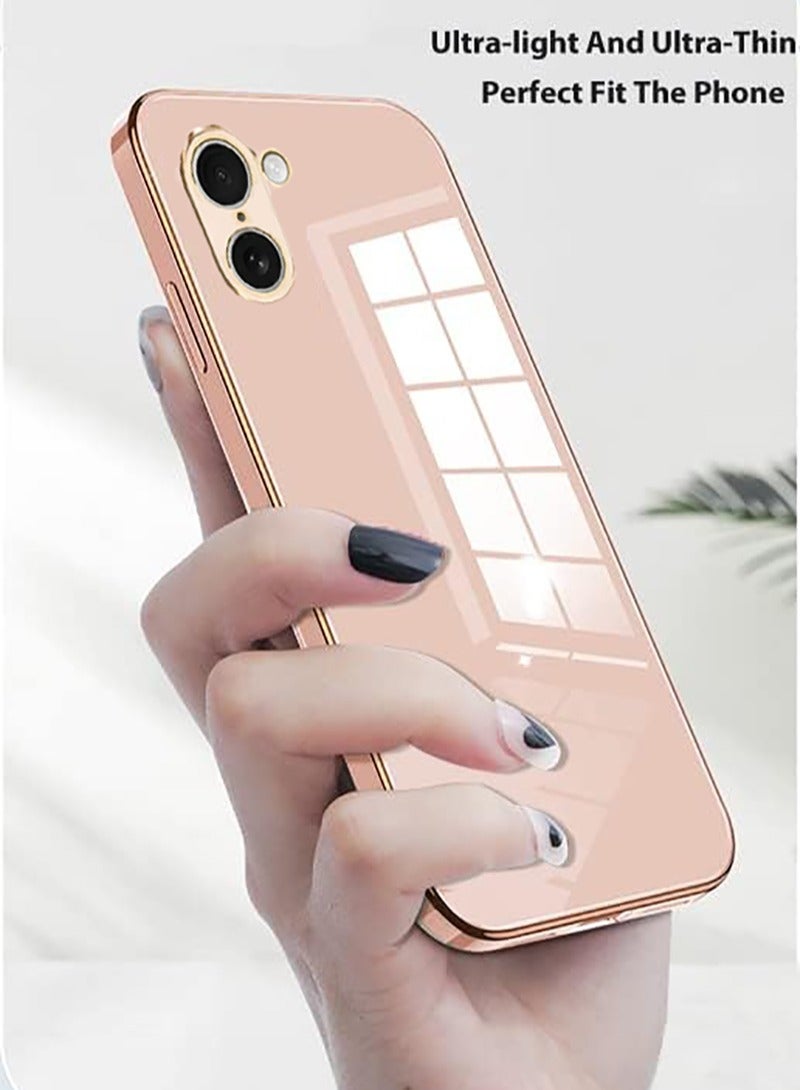 Compatible with Oneplus Nord CE5 cover, smooth veneer gold plated chrome,Pink Thin and smooth shock-proof full protection Oneplus Nord CE5 case -Pink - Image 3
