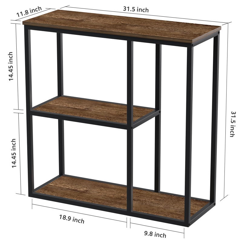 WOHOMO Console Table Small Entryway Table with Storage Shelves 30cm Narrow Sofa Table Modern Hallway - Image 2