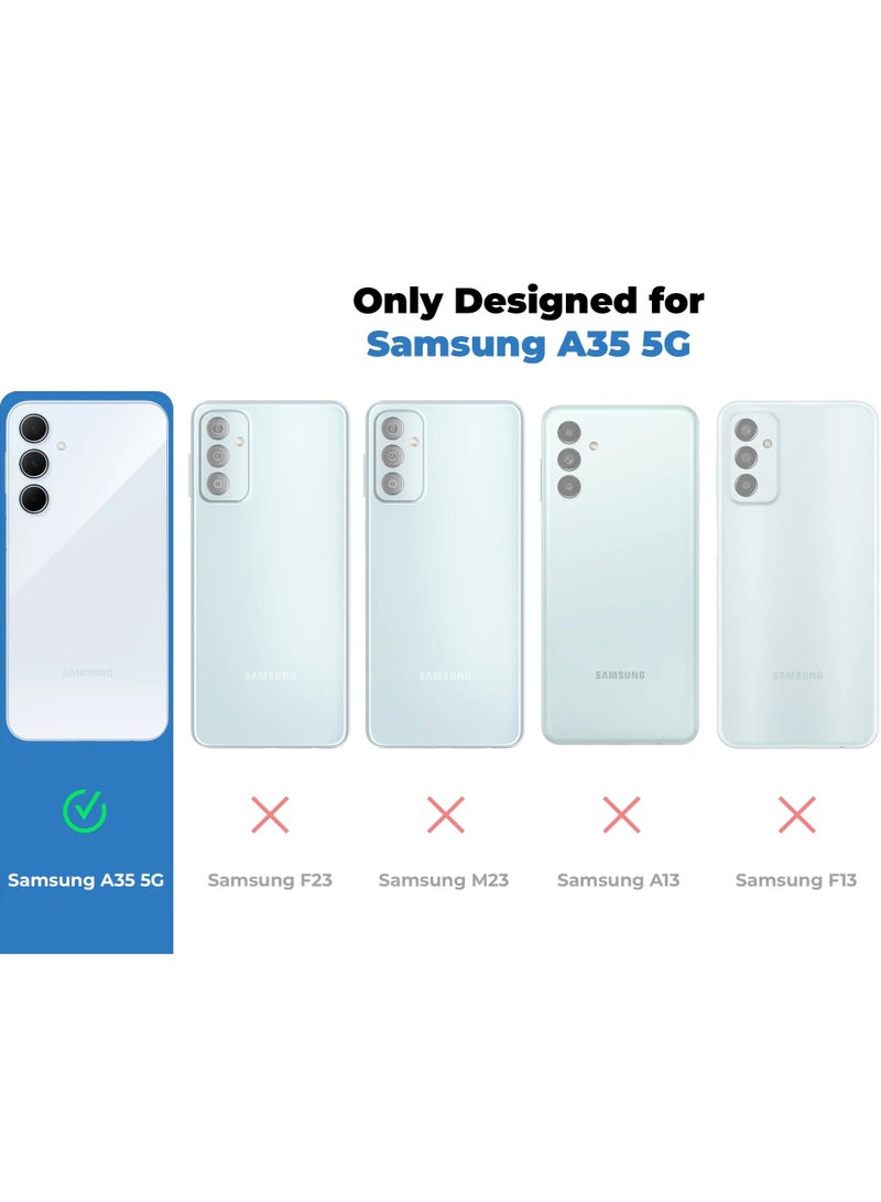 جراب هاتف شفاف لهاتف Samsung Galaxy A35 – غطاء صلب فائق النحافة ومقاوم للصدمات (من مادة TPU)، جراب خلفي كريستالي شفاف مقاوم للاصفرار مع حماية للكاميرا. - Image 2