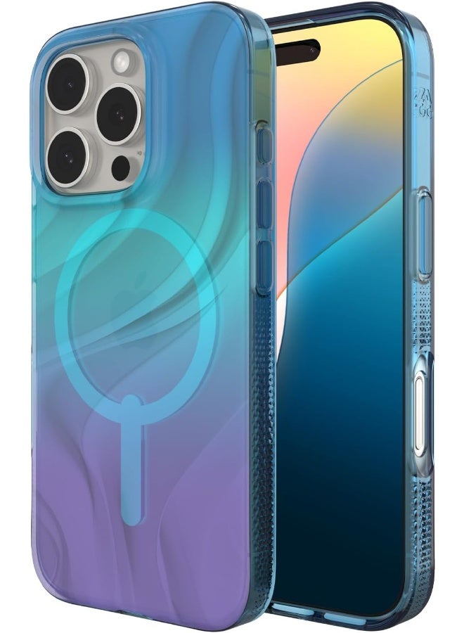 زاج Milan Snap Graphene-Reinforced Case, MagSafe Compatible, Anti-Yellowing, Slim Design, Secure Grip, Fashion-Forward, Shockproof Phone Back Cover (Deep Aurora, 16 pro) Deep Aurora - Image 1