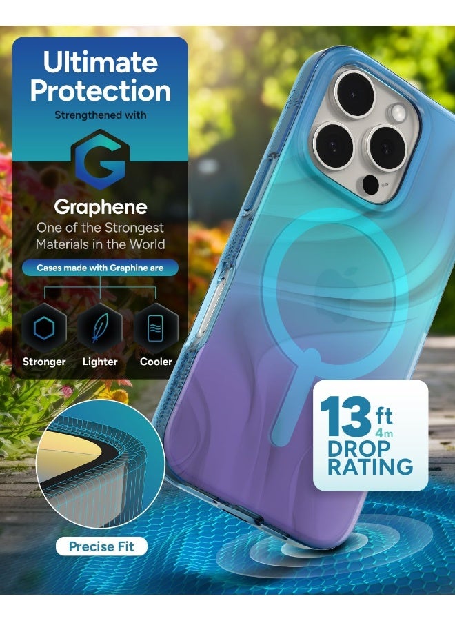 زاج Milan Snap Graphene-Reinforced Case, MagSafe Compatible, Anti-Yellowing, Slim Design, Secure Grip, Fashion-Forward, Shockproof Phone Back Cover (Deep Aurora, 16 pro) Deep Aurora - Image 4