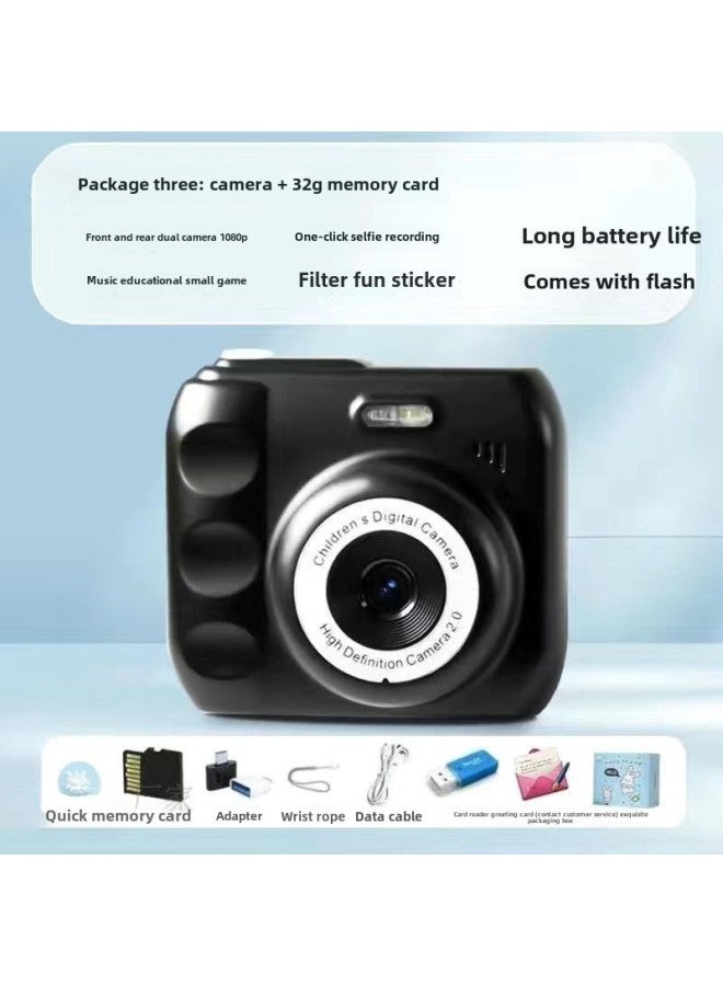 Generic Camera HD Double Camera Cute Digital Campus Student Party Photo Camera Can Take Photos And Pass Mobile Phone Color Shooting 12-Body Color:Hd Dual Camera Moonlight White  - 32g Memory Card*  - Image 3