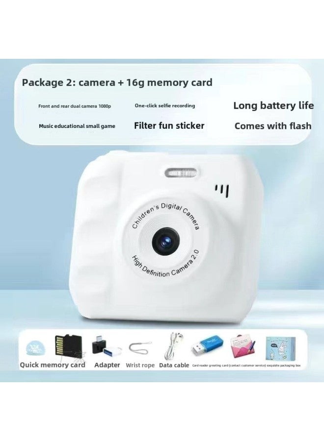Generic Camera HD Double Camera Cute Digital Campus Student Party Photo Camera Can Take Photos And Pass Mobile Phone Color Shooting 12-Body Color:Hd Dual Camera Moonlight White  - 32g Memory Card*  - Image 4
