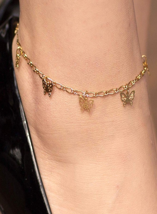 LIFETIME JEWELRY Butterfly Anklet for Women & Men 24k Gold Plated (11) - Image 2