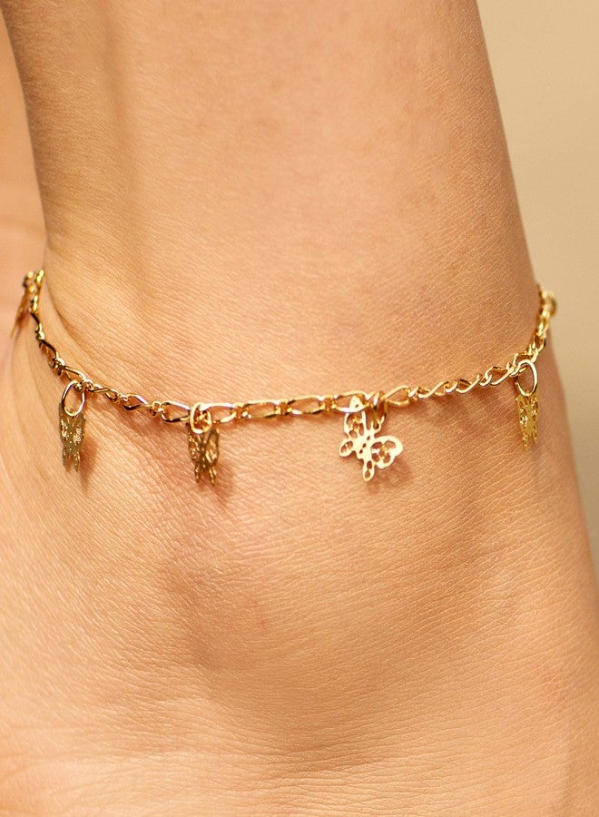 LIFETIME JEWELRY Butterfly Anklet for Women & Men 24k Gold Plated (11) - Image 3