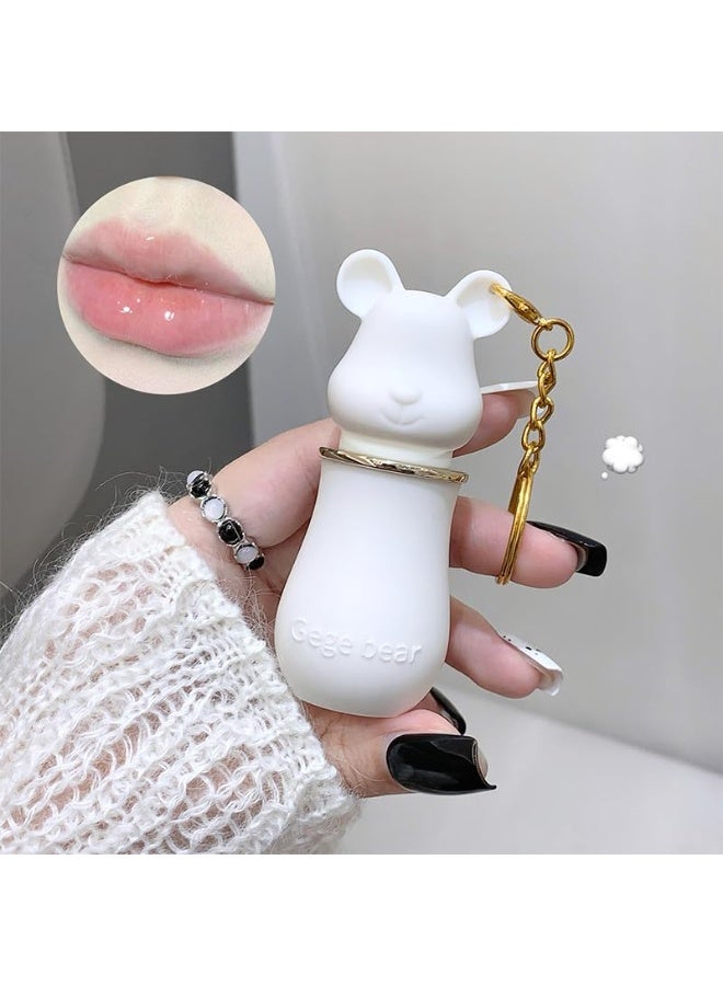 Gege Bear Sweetheart Bear Lip Balm | Brown Nude to Baby Pink | Cute Bear-Shaped Lipstick with Keychain | Glossy & Moisturizing Lip Balm for Daily Use | Cute 6 Combo Set for Women (05#Yuanqi Milk Apricot, 3.5g) - Image 4