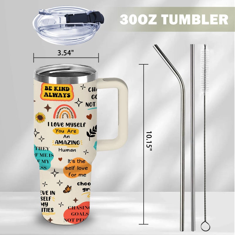 xiiai Black Girls Gifts for Women - 30oz Black Girls Tumbler with Handle and Straws Stainless Steel Insulated Travel Mugs, Leak-Proof, Inspiration Gifts for African Black Women Birthday Christmas Water Cups - Image 2