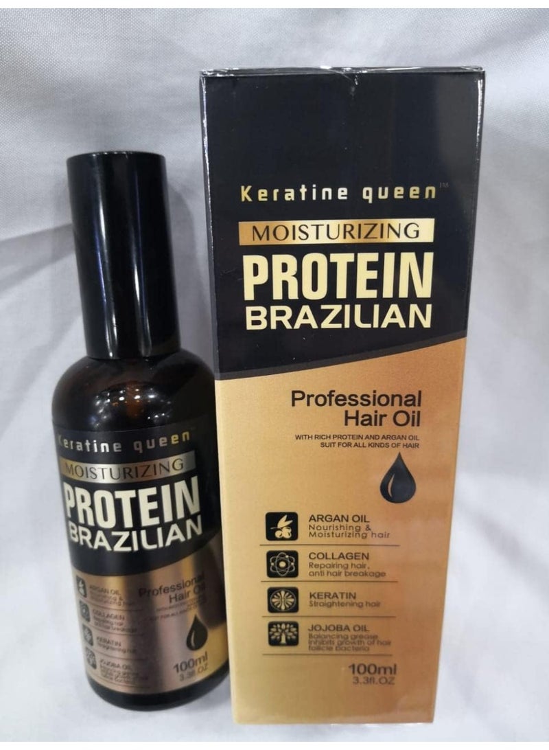 Keratine queen Hair care treatment Keratine Queen Moisturizing Protein Brazilian Hair Serum Dark 100ml - Image 2