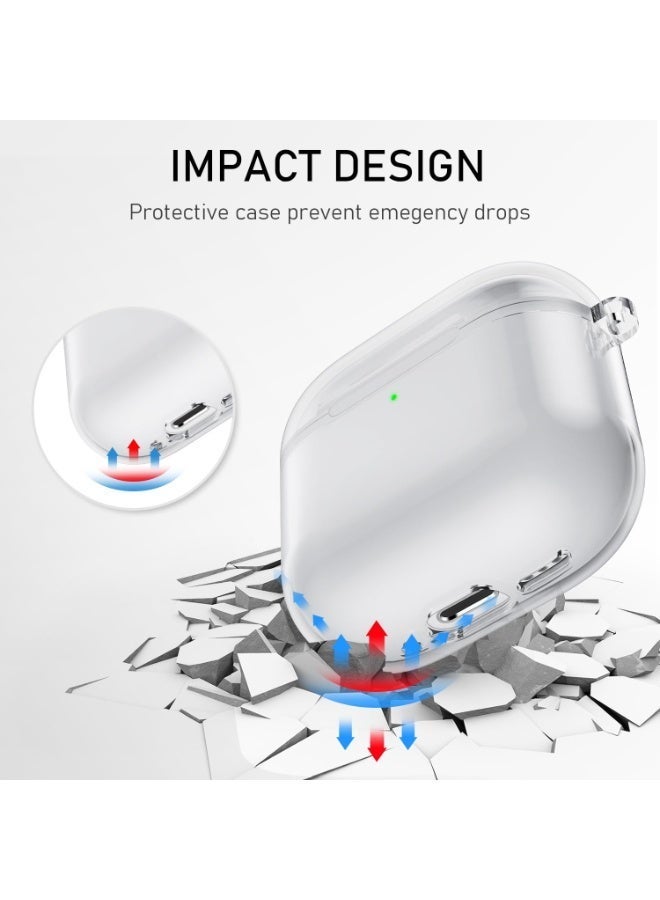 أنيوغرو متوافق مع حافظة AirPods 4، غطاء واقي شفاف وناعم من مادة TPU مزود بقلم تنظيف، مقاوم للخدوش وبصمات الأصابع، يتيح رؤية مصباح LED الأمامي، مخصص لـ Apple AirPods من الجيل الرابع (2024) - Image 2