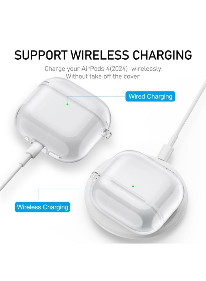 أنيوغرو متوافق مع حافظة AirPods 4، غطاء واقي شفاف وناعم من مادة TPU مزود بقلم تنظيف، مقاوم للخدوش وبصمات الأصابع، يتيح رؤية مصباح LED الأمامي، مخصص لـ Apple AirPods من الجيل الرابع (2024) - Image 3