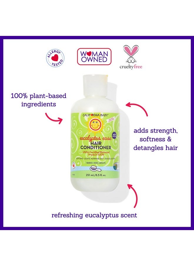 California Baby Eucalyptus Ease Hair Conditioner 100% Plantbased Softens & Detangles Eucalyptus Scent Conditioner For Dry Hair Allergyfriendly Baby Conditioner & Kids Conditioner 251 Ml / 8.5 Oz.  - Image 2