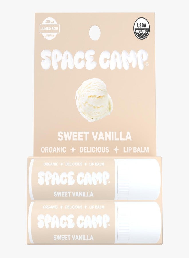Space Camp Wellness Jumbo Lip Balm - Sweet Vanilla Organic Flavored Balm (2 Pack) - Image 2