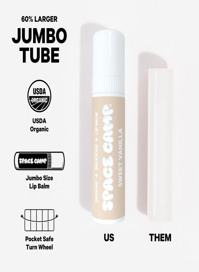 Space Camp Wellness Jumbo Lip Balm - Sweet Vanilla Organic Flavored Balm (2 Pack) - Image 4