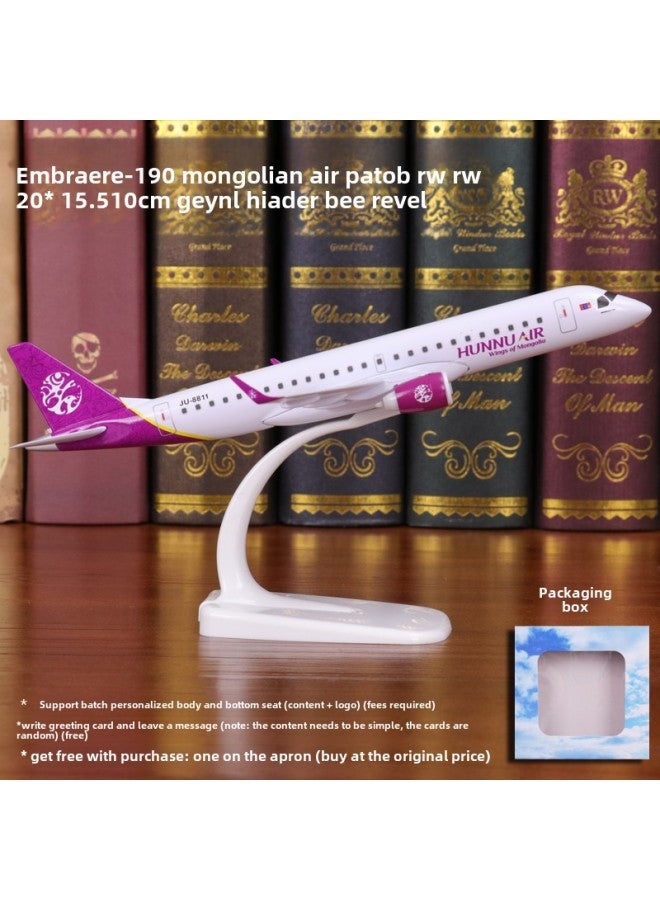 # Aircraft Model Alloy Passenger Aircraft Boeing B7 Air China Eastern Airlines Xiamen Airlines Hainan Airlines Airbus A320 China Southern Airlines B73-Color:Mongolian Airlines-e190- 20cm - Image 1